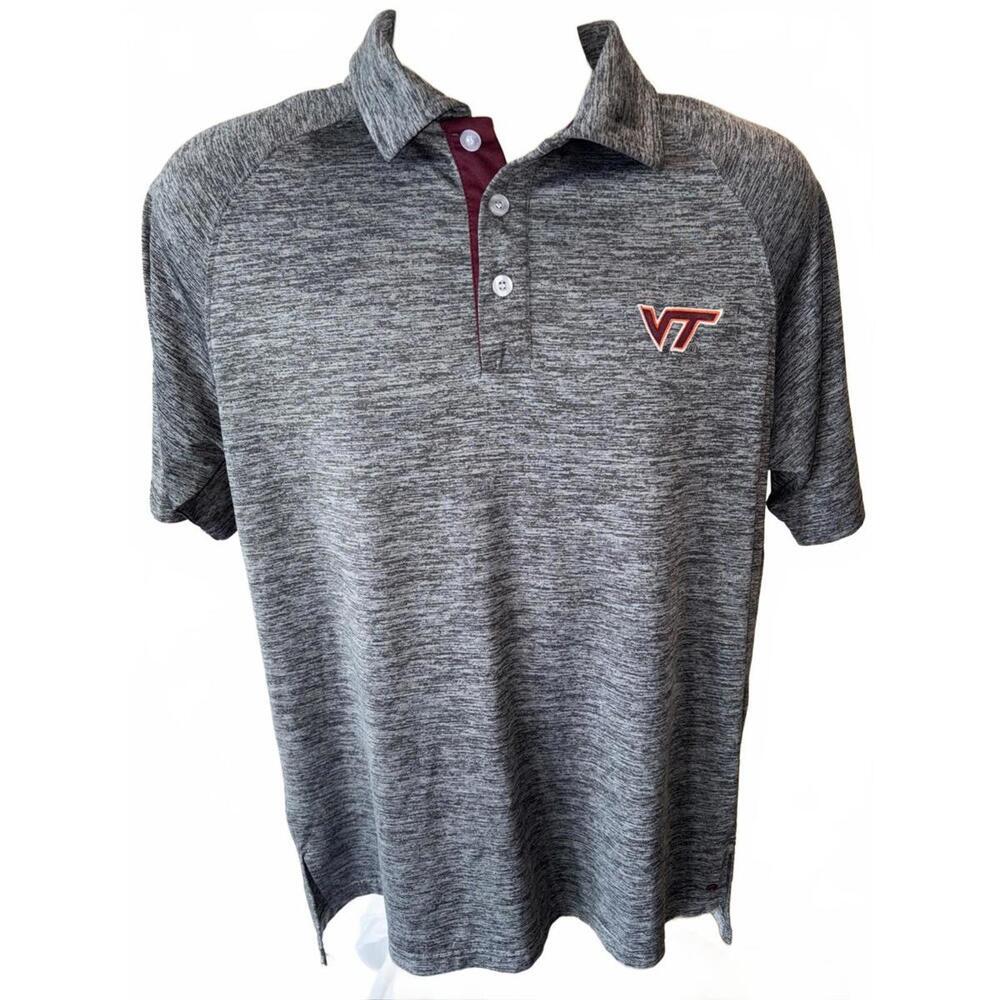 Chiliwear Short‎ Sleeve Button Down Polo Shirt Virginia Tech Hokies Size small